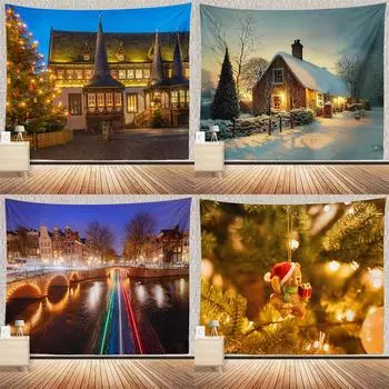Украшение рождественской елки, гобелен с принтом, украшение для дома, гостиной, спальни, стены, тканевый гобелен 230x180 см 100x75cm