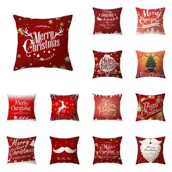 Украшение рождественской елки Санта-Клаус с принтом наволочка для дома, гостиной, украшения дивана, подушка, наволочка 40X40CM