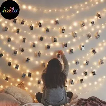 Украшение рождественской елки, свадебная мигалка, водонепроницаемая рождественская гирлянда, светодиодная гирлянда для вечеринки 2m красный