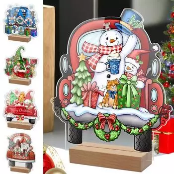 Украшение с деревянной основой, безликий гном, снеговик, лось, многоразовое праздничное украшение для рождественского стола, вечеринка E