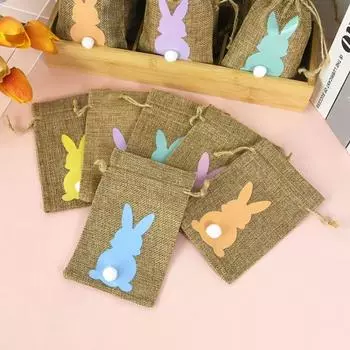 Украшение с завязкой на шнурке конфеты печенье для детей день рождения кролик упаковочный мешок подарочный мешок кролик мешочек 24pcs