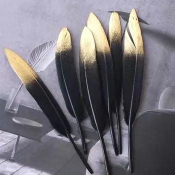 Украшение с золотым пером, ремесла ручной работы, реквизит для фотосъемки, фон, спрей, украшение из золотого пера, материал 50pcs