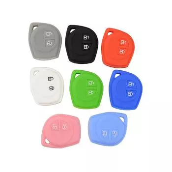 Украшение салона автомобиля, 2 кнопки, автомобильный дистанционный брелок, силиконовый чехол для Suzuki SX4 Swift Vitara, автозапчасти белый