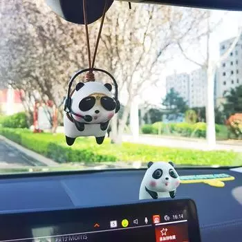 Украшение салона автомобиля Креативный Аниме Панда Подвеска Украшение Качающаяся Кукла Авто Зеркало Заднего Вида Подвеска Автомобильные Аксессуары Подарок