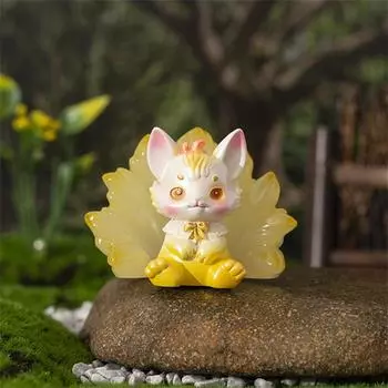 Украшение Шанхайской лисы из мультфильма «Девятихвостая лиса» из смолы, настольное украшение, декоративные игрушки розовый