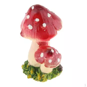 Украшение сказочной статуи сада грибов и миниатюрной смолы фигур, ярко-красного цвета А