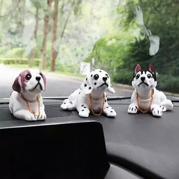 Украшение собаки Яркий реквизит Легкий внешний вид Макет Пейзаж Микро встряхивание головы Статуя собаки C