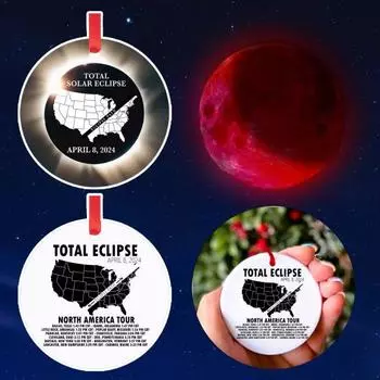 Украшение солнечного затмения 2024 года, акриловый путь состояний полного солнечного затмения, круглый кулон, подарок на память любителям астрономии