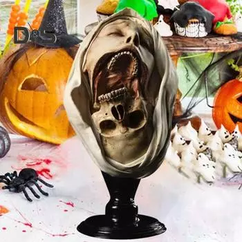 Украшение статуи Хэллоуина, долговечная реалистичная жуткая скульптура, устойчивая к атмосферным воздействиям, нетоксичная садовая декорация, реквизит для вечеринки в честь Хэллоуина, ежедневный показ бежевый