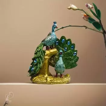 Украшение статуи павлина, скульптура животного, современное украшение из смолы для дома - украшение рабочего стола домашнего офиса в многофункциональном стиле