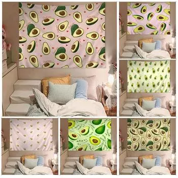 Украшение стены дома гобелен с рисунком авокадо, подвесная ткань, гобелен для офиса, гостиной 100x75cm