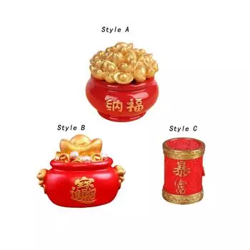 Украшение стола, китайский Новый год, миниатюрная фигурка для входного шкафа