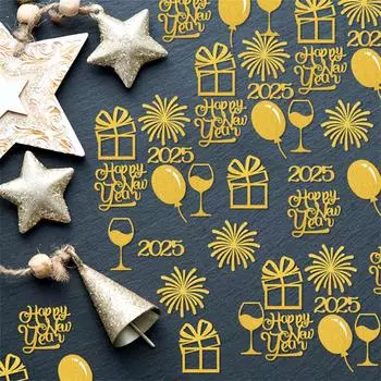 Украшение стола конфетти на Новый год, украшения конфетти из сусального золота на Новый год, для семейной новогодней вечеринки, чтобы отпраздновать Новый год. One Size