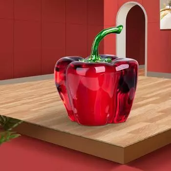 Украшение стола Легко очищаемый искусственный кристалл Хрустальное ремесло Статуэтка перца Имитация перца жёлтый