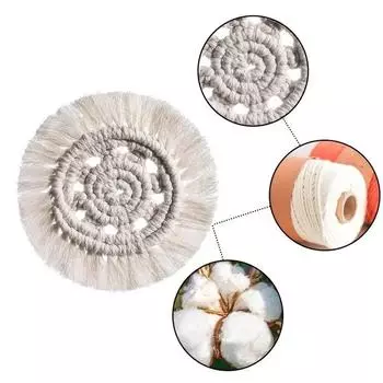 Украшение стола Плетеные вручную макраме подставки из хлопковой веревки Плетеные салфетки под тарелки Подставка под чашку Декор стола Термостойкий коврик для стола Подставка под чашку A