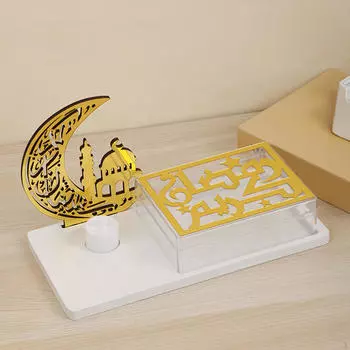 Украшение стола Рамадан, акриловый поднос с фруктами, еда, домашнее искусство, ремесло с беспламенной свечой, столешница Style C