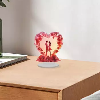 Украшение стола в форме сердца ко Дню святого Валентина 22x25 см для книжной полки или офисного стола, легкое