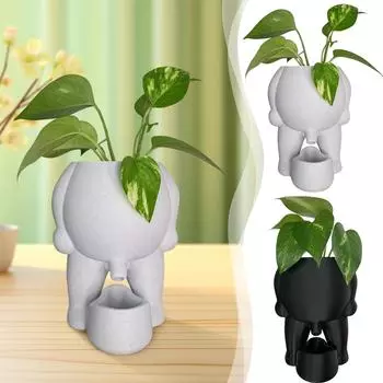 Украшение столешницы цветочного горшка с растениями, поделки из смолы для украшения сада и дома