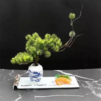 украшение суши производитель суши отель сашими дисплей художественная концепция украшения цветы и растения креативная поза морепродуктов тарелка