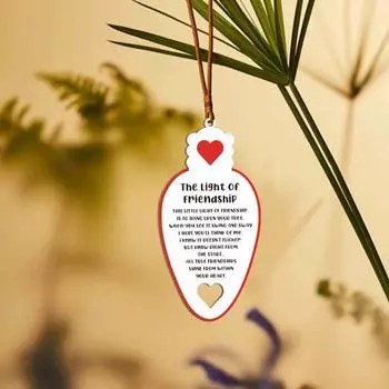 Украшение «Свет дружбы» для домашнего офиса, гостиной, в форме деревянной лампочки, подвесное украшение, кулон, благодарность другу, лучшему другу, подарок на память A
