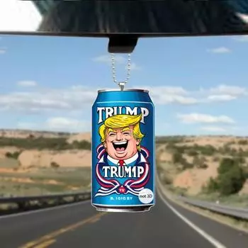 Украшение Трампа 2024 года, подвесные украшения для рождественской елки Трампа, 2D-аксессуар для зеркала заднего вида, украшение для дерева A