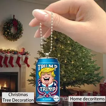 Украшение Трампа 2024 Выдвижная банка Трампа Рождественская елка Подвесные украшения 2D Акрил
