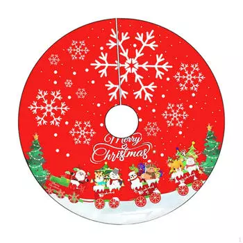 Украшение юбки для рождественской елки Элегантный деревенский самодельный многоразовый рождественский ковер Style A