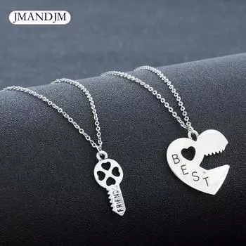 Украшение универсального персикового сердечка-ключа, лучшей подруги, нишевый дизайн, пара ожерелий