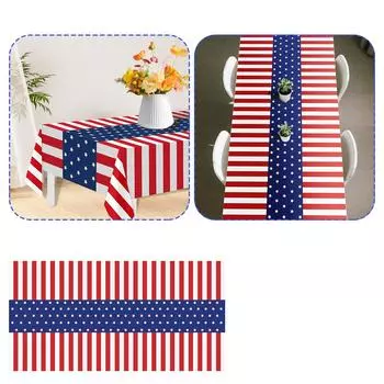 Украшение в патриотическом стиле, праздничная скатерть, патриотическая тема экстерьера, пикник, кемпинг, памятные даты One Size красный