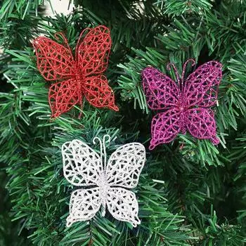 Украшение в виде бабочки, прочный DIY ремесло, пластиковая подвесная бабочка, мини-реалистичная подвесная бабочка, украшение для рождественской елки, украшение в виде бабочки синий
