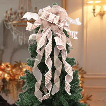 Украшение в виде банта для украшения елки и упаковки подарков красный