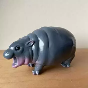 Украшение в виде бегемота, миниатюрная статуэтка бегемота из смолы, настольная скульптура бегемота для домашнего офиса, книжной полки, декора стола, подарка любителям бегемота 1pc