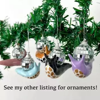 Украшение в виде диско-улитки, цветная смоляная улитка со светоотражающим диско-шаром, настольная фигурка диско-улитки для домашнего офиса синий