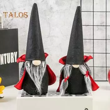 Украшение в виде гнома на Хэллоуин, мягкая плюшевая фигурка гнома, безликая кукла-игрушка в виде гнома с плащом для домашнего декора стола на Хэллоуин Men