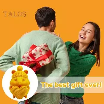 Украшение в виде хомяка, напечатанное на 3D-принтере, настольный декор, фигурка хомяка, статуэтка хомяка в виде сердца, для домашнего офиса, книжной полки золотистый/красный