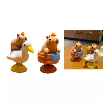 Украшение в виде качающейся капибары, креативная настольная фигурка, забавное весеннее украшение для приборной панели автомобиля в виде качающейся головы капибары 2