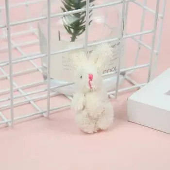 Украшение в виде карманного плюшевого кролика с поздравительной открыткой, тканевый кролик, плюшевая кукла, украшение для друзей, семьи, дня рождения, годовщины, вдохновляющий подарок белый