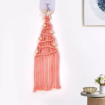 Украшение в виде кисточки для рождественской елки, ручная работа, хлопковая веревка, плетеная в технике макраме, рождественская елка, бохо, подвесное украшение для декора стены двери 1 Set