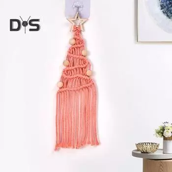 Украшение в виде кисточки для рождественской елки, ручная работа, хлопковая веревка, плетеная в технике макраме, рождественская елка, бохо, подвесное украшение для декора стены двери 1 Set