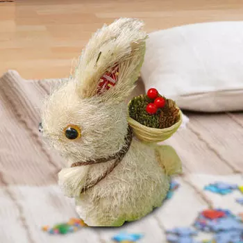 Украшение в виде кролика, статуэтка животного ручной работы, пасхальное украшение, маленькая корзина для спальни, задняя часть Style A