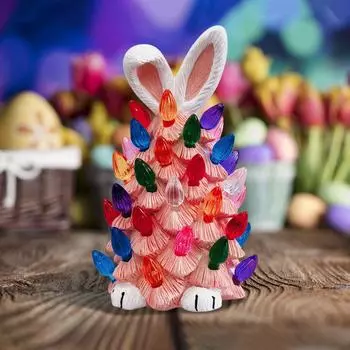 Украшение в виде кролика, украшение из смолы, пасхальное украшение, подходит для домашнего весеннего украшения стола розовый