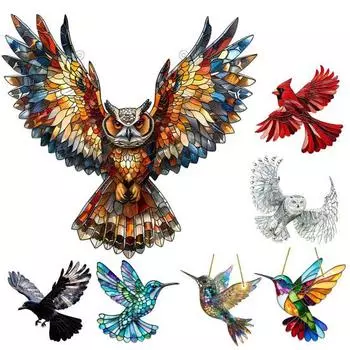 Украшение в виде ловца солнца в виде птицы, окрашенное акриловое, летящая птица, ловец солнца, красочное подвесное украшение для окна, для дома, балкона, сада, декора A