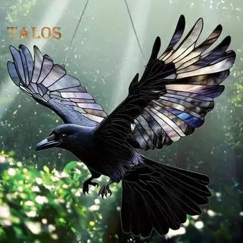 Украшение в виде ловца солнца в виде птицы, окрашенное акриловое, летящая птица, ловец солнца, красочное подвесное украшение для окна, для дома, балкона, сада, декора B