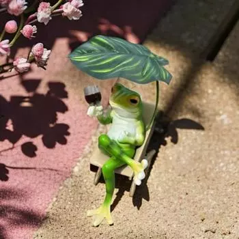 Украшение в виде лягушки из смолы Yousheng, статуэтка лягушки для дегустации вина, декор стола, кресло для отдыха, скульптура лягушки для домашнего офиса, подарок на новоселье Frog