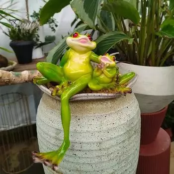 Украшение в виде лягушки, милые садовые статуи в виде лягушки для мамы и ребенка, сидящая фигурка лягушки из смолы, двор, уличный декор для патио, лужайки, настольная полка, няня Frog
