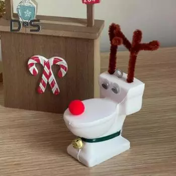 Украшение в виде оленя для унитаза, украшение в виде оленя для рождественской елки, статуэтка оленя для туалета, подарок для друга, семьи Reindeer