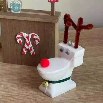 Украшение в виде оленя для унитаза, украшение в виде оленя для рождественской елки, статуэтка оленя для туалета, подарок для друга, семьи Reindeer