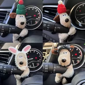 Украшение в виде плюшевого щенка, украшение на сцепление, переключатель указателя поворота автомобиля, милый бант, собака, кукла, аксессуары для интерьера