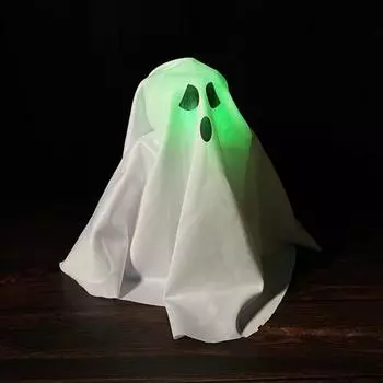 Украшение в виде привидения на Хэллоуин, работающее от батареек, белая фигурка привидения для вечеринки в честь Хэллоуина, реквизит для дома с привидениями 1pc