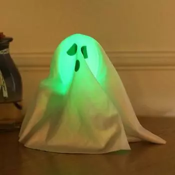 Украшение в виде привидения на Хэллоуин, работающее от батареек, белая фигурка привидения для Хэллоуина в помещении и на открытом воздухе